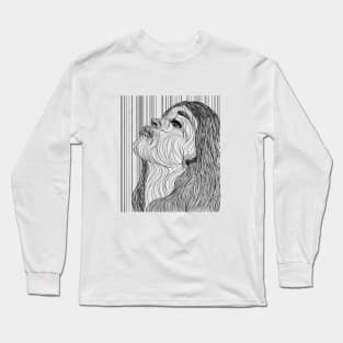 Afro woman in lines Long Sleeve T-Shirt